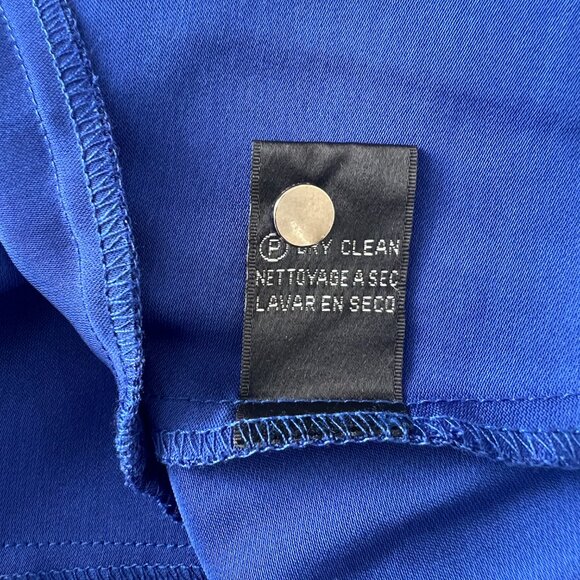 NWT Artelier Nicole Miller Blue Keyhole Crewneck Peplum Blouse Small Reg $245 - Picture 10 of 12